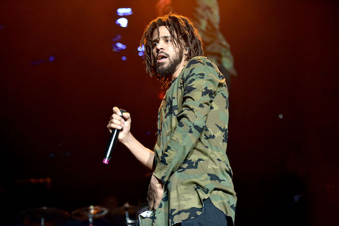 J. Cole performing in Inglewood