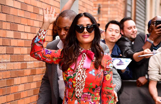 Salma Hayek arrives to the &#x27;The Daily Show With Trevor Noah&#x27;