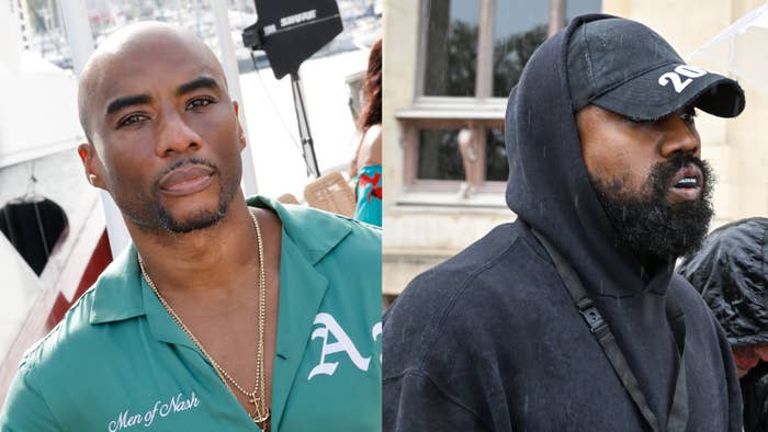 Charlamagne tha God and Ye are pictured