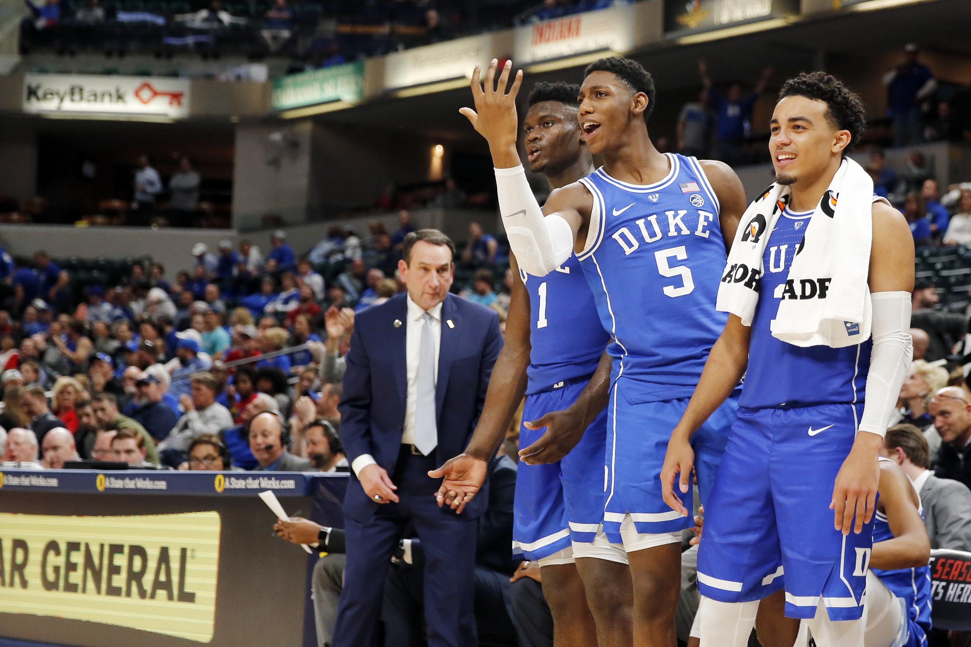 RJ Barrett Bench Duke Kentucky 2019