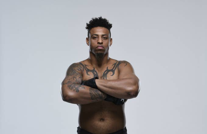 Greg Hardy poses for a portrait during a UFC photo session