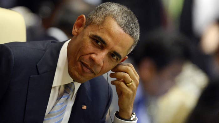 Barack Obama attends the East Asia Summit Plenary Session.