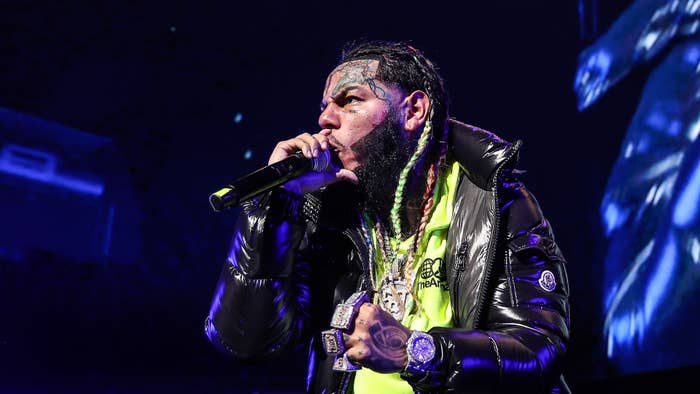 Rapper Tekashi 6ix9ine performs during the MiamiBash 2021 at FTX Arena.