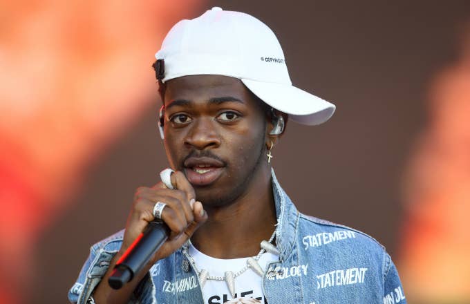 Lil Nas X performs on the Pyramid stage