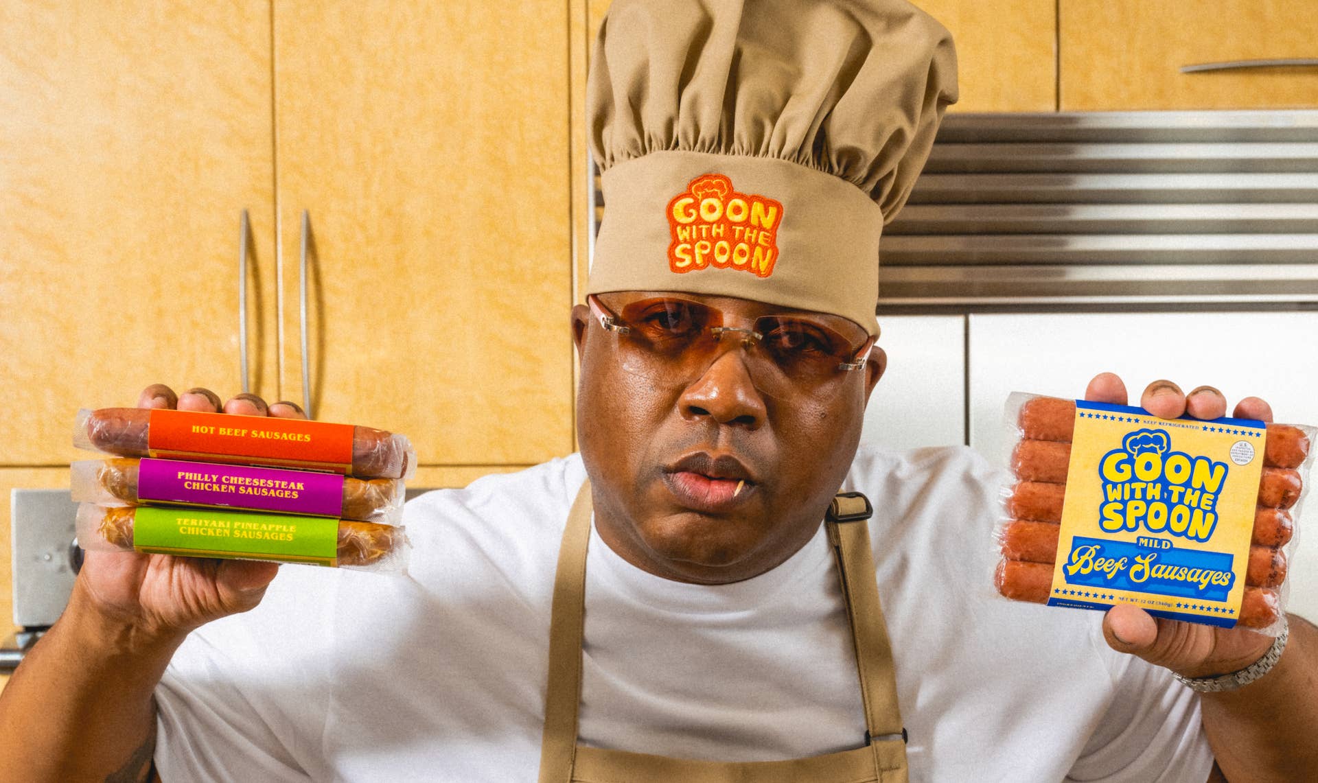 E-40 showing off his Goon With the Spoon products