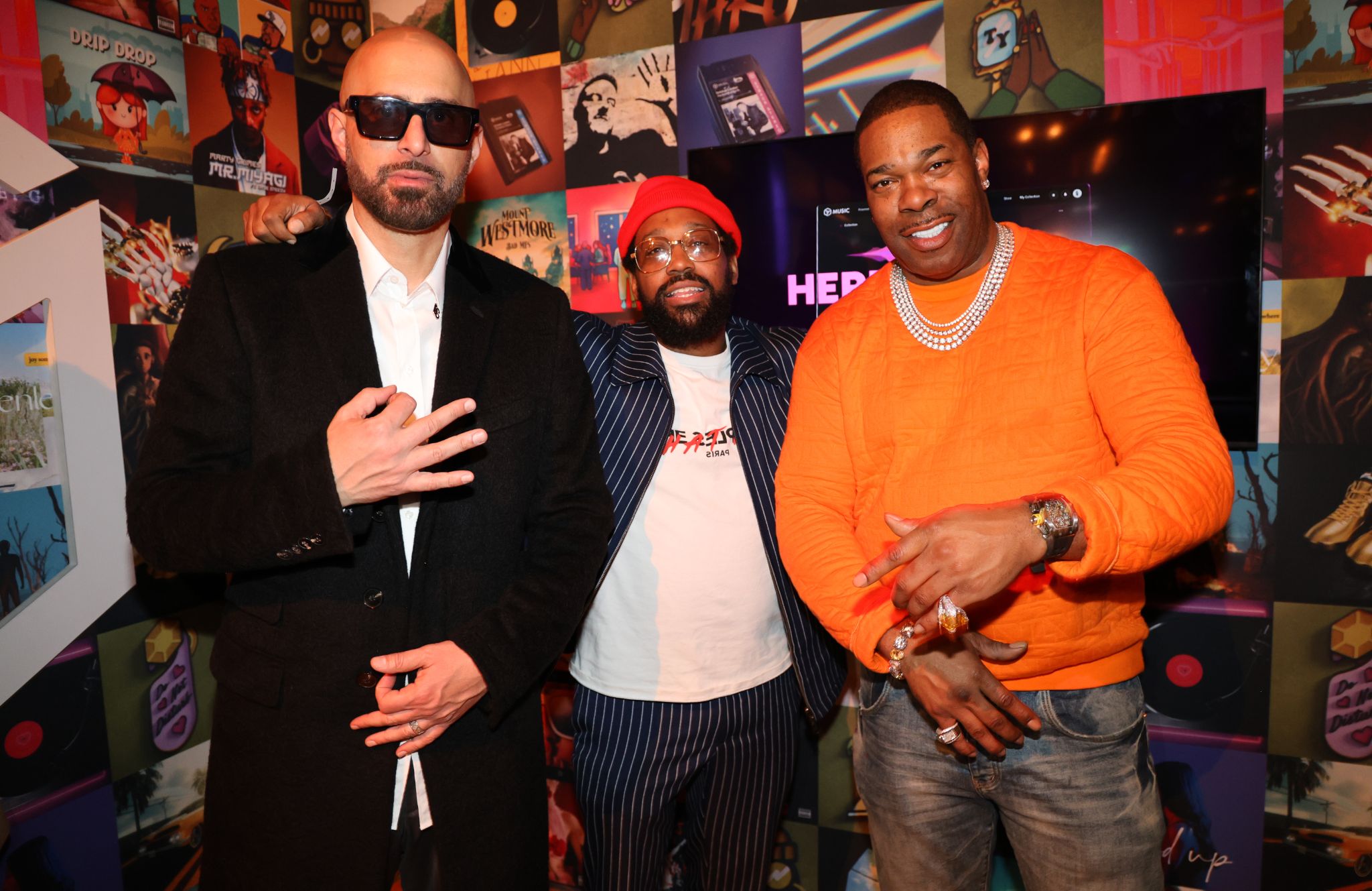Ghazi, PJ Morton, Busta Rhymes at the EMPIRE Grammys party