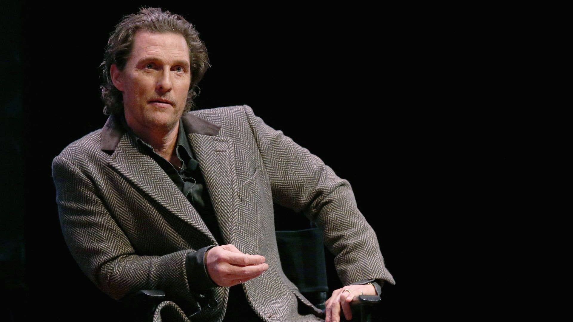 Matthew McConaughey at a panel.