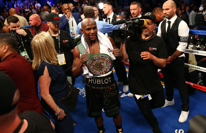 Floyd Mayweather after his TKO of Conor McGregor.