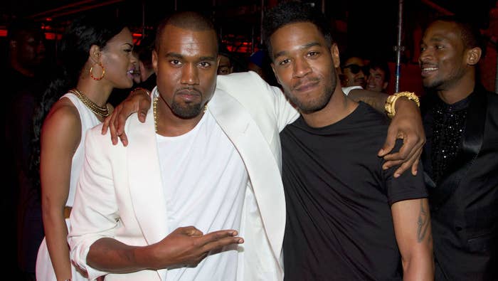 anye West and Kid Cudi attend The &quot;Cruel Summer&quot; Presentation by Kanye West during the 65th Annual Cannes Film Festival