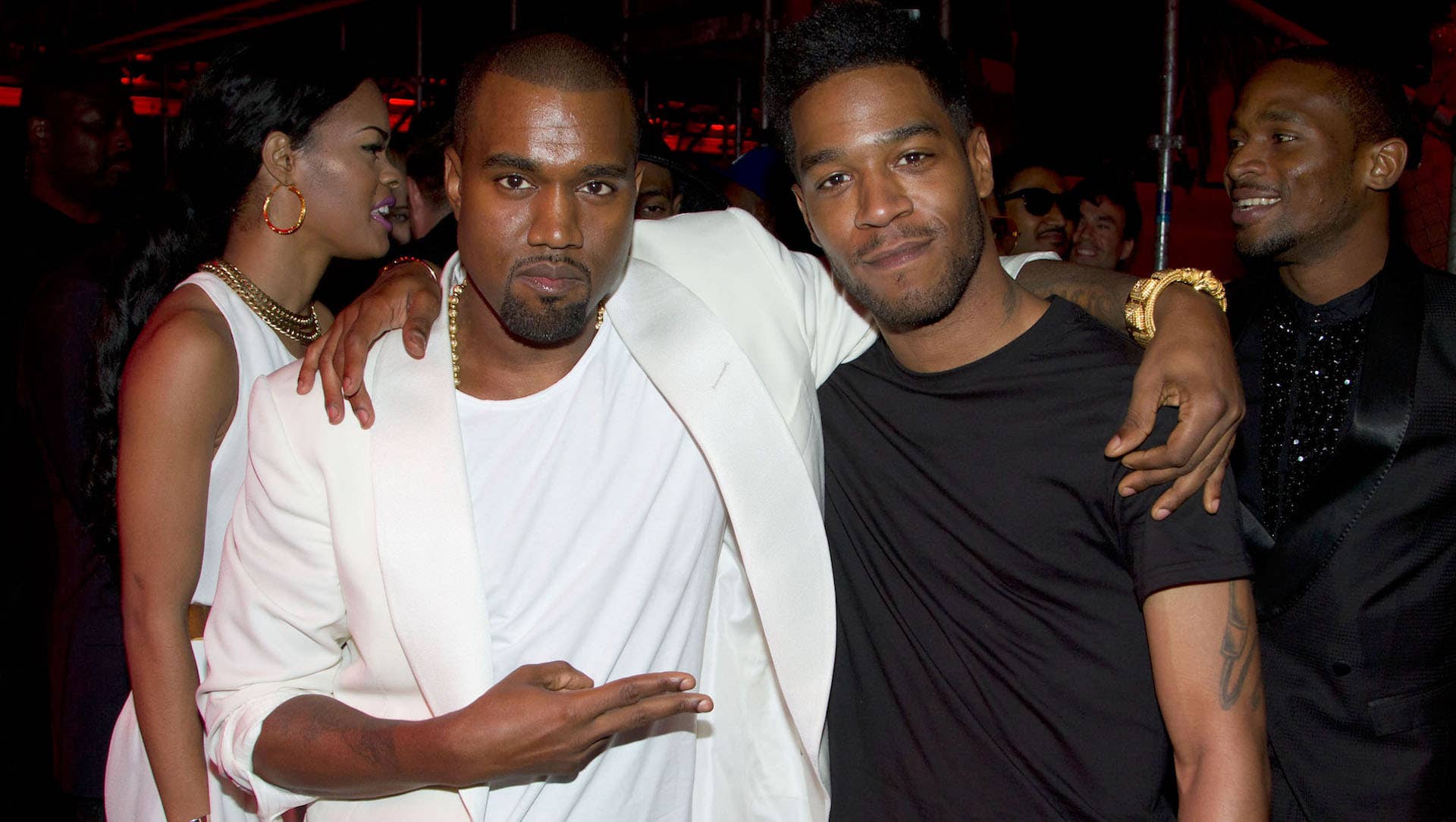 anye West and Kid Cudi attend The "Cruel Summer" Presentation by Kanye West during the 65th Annual Cannes Film Festival