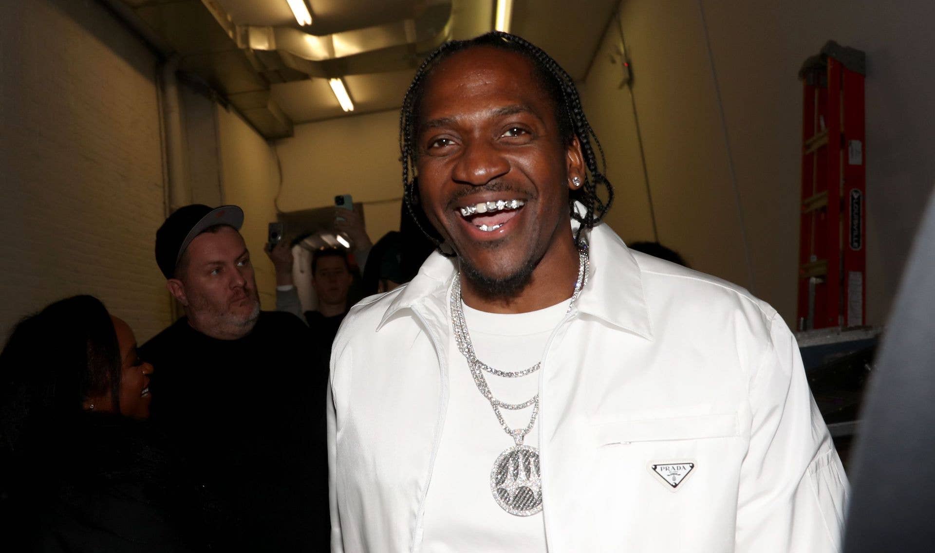 Pusha T Wearing Grills, Prada, and a Chain and his listening party.