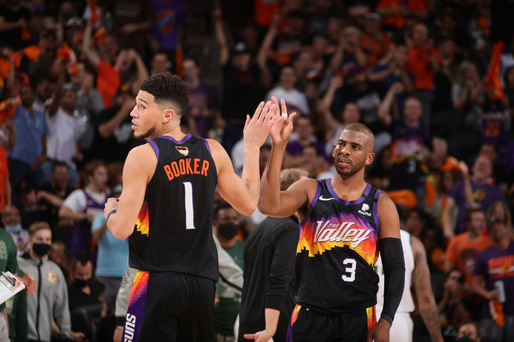 Devin Booker Chris Paul Game 1 NBA Finals High Five