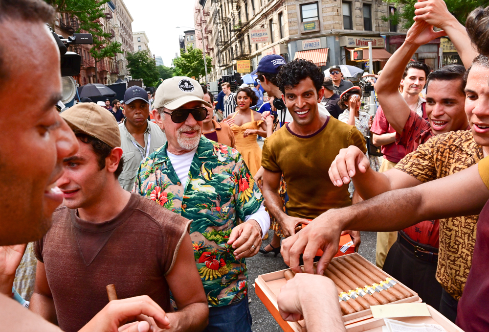 Steven Spielberg seen on location for &#x27;West Side Story&#x27; in Harlem