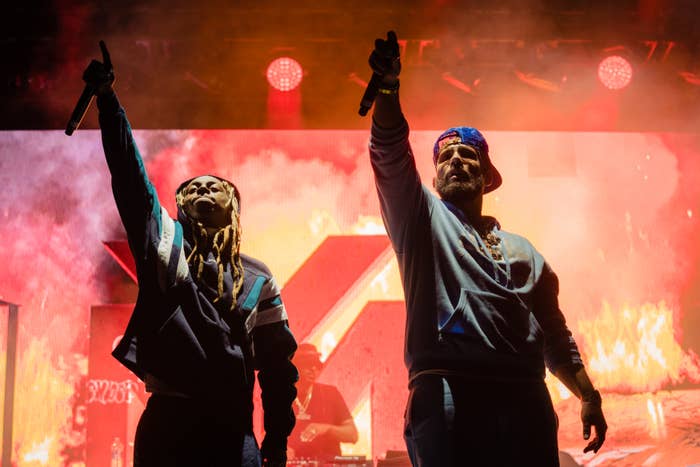Lil Wayne and DJ Drama at Dreamville Festival 2022