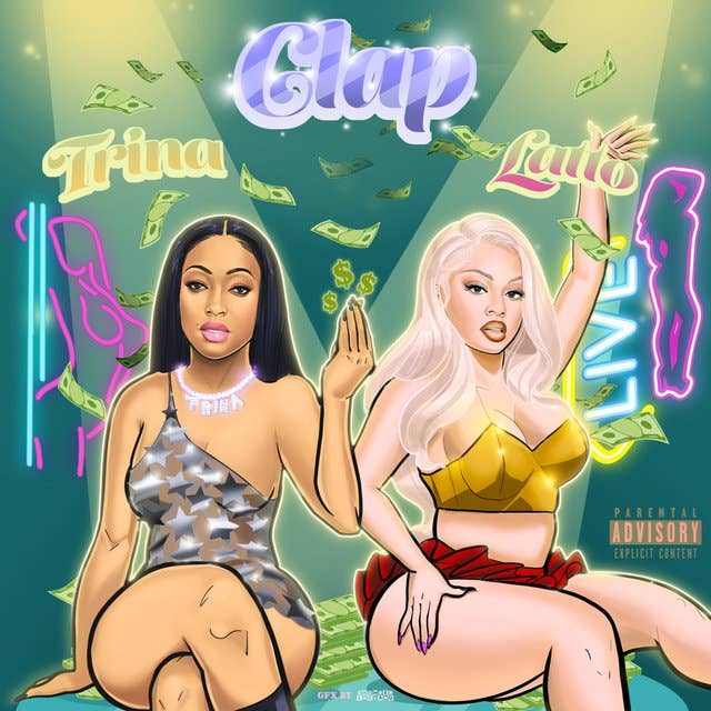 The cover art for Trina and Latto's "Clap"