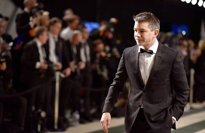 Co founder of Uber Travis Kalanick attends the 2017 Vanity Fair Oscar Party