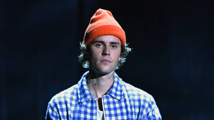 Justin Bieber performs onstage for the 2020 American Music Awards