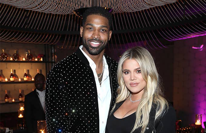 This is a photo of Khloe and Thompson.