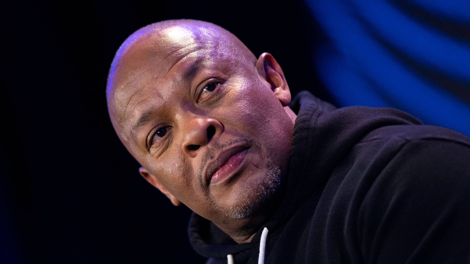 Dr. Dre attends Super Bowl LVI Halftime Show Press Conference.