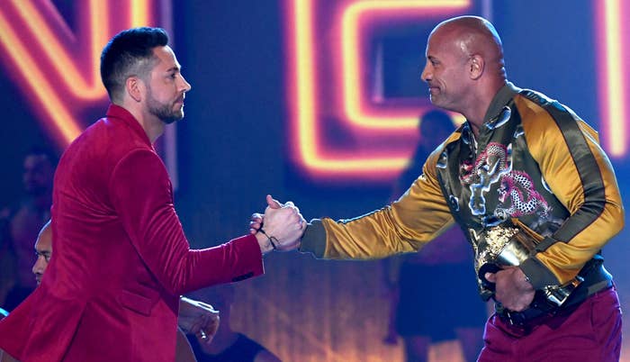 Zachary Levi and Dwayne Johnson together