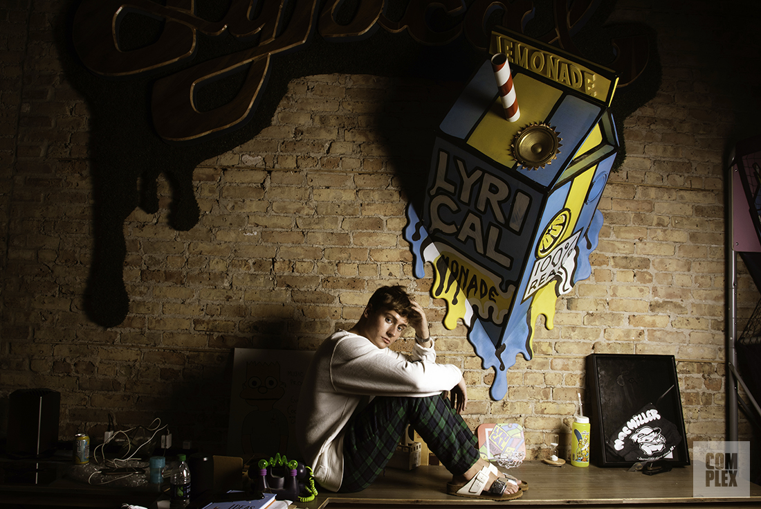 Cole Bennett poses for his Complex interview at his Lyrical Lemonade office in Chicago.