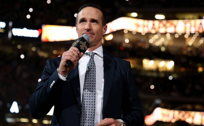 Drew Brees attends jersey retirement ceremony in New Orleans