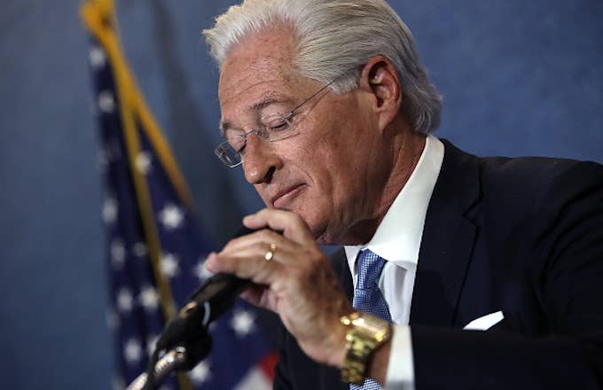Marc Kasowitz, attorney for U.S. President Donald Trump delivers remarks