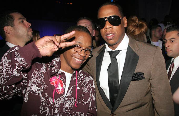 Lupe Fiasco and Jay Z during Kanye West&#x27;s Heaven GRAMMY After Party