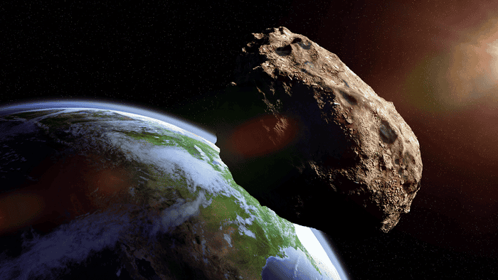 An asteroid approaches earth