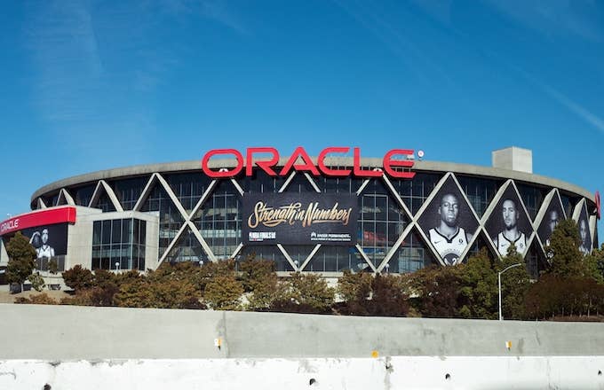 Facade of Oracle Arena, the home of the Golden State Warriors.
