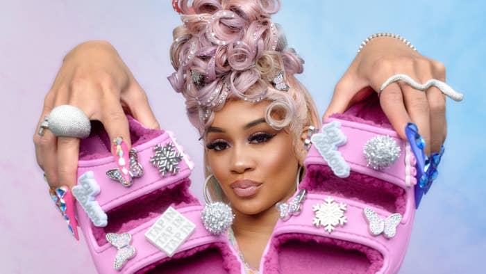 Photo from Saweetie&#x27;s &quot;Icy Jibbitz&quot; partnership with Crocs.