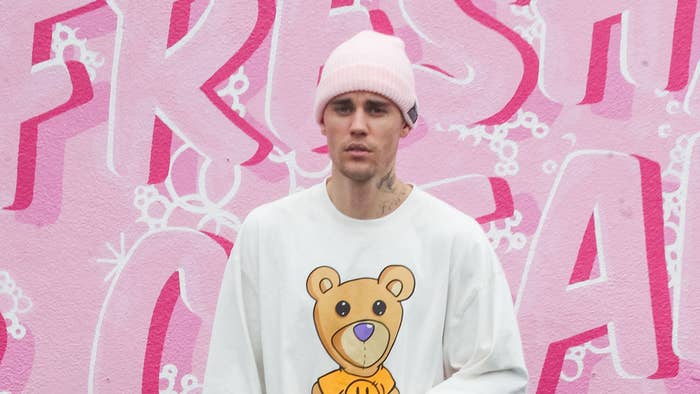 Justin Bieber is seen on March 13, 2020 in Los Angeles.
