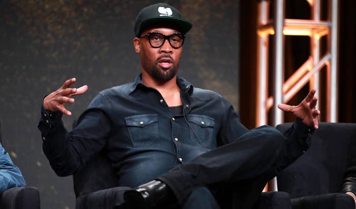 RZA speaks onstage at premiere of Wu-Tang Clan show