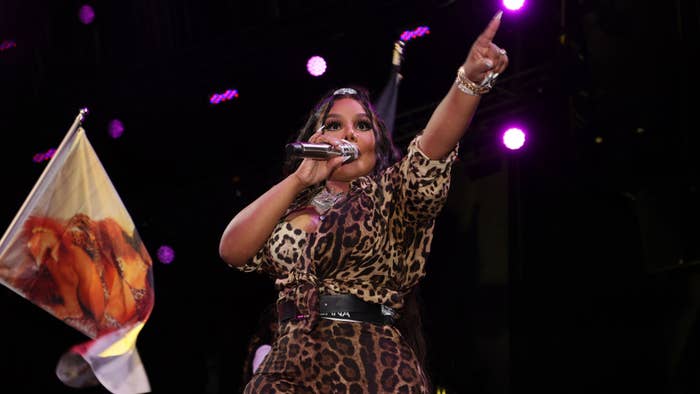 Lil Kim is pictured performing live at an event