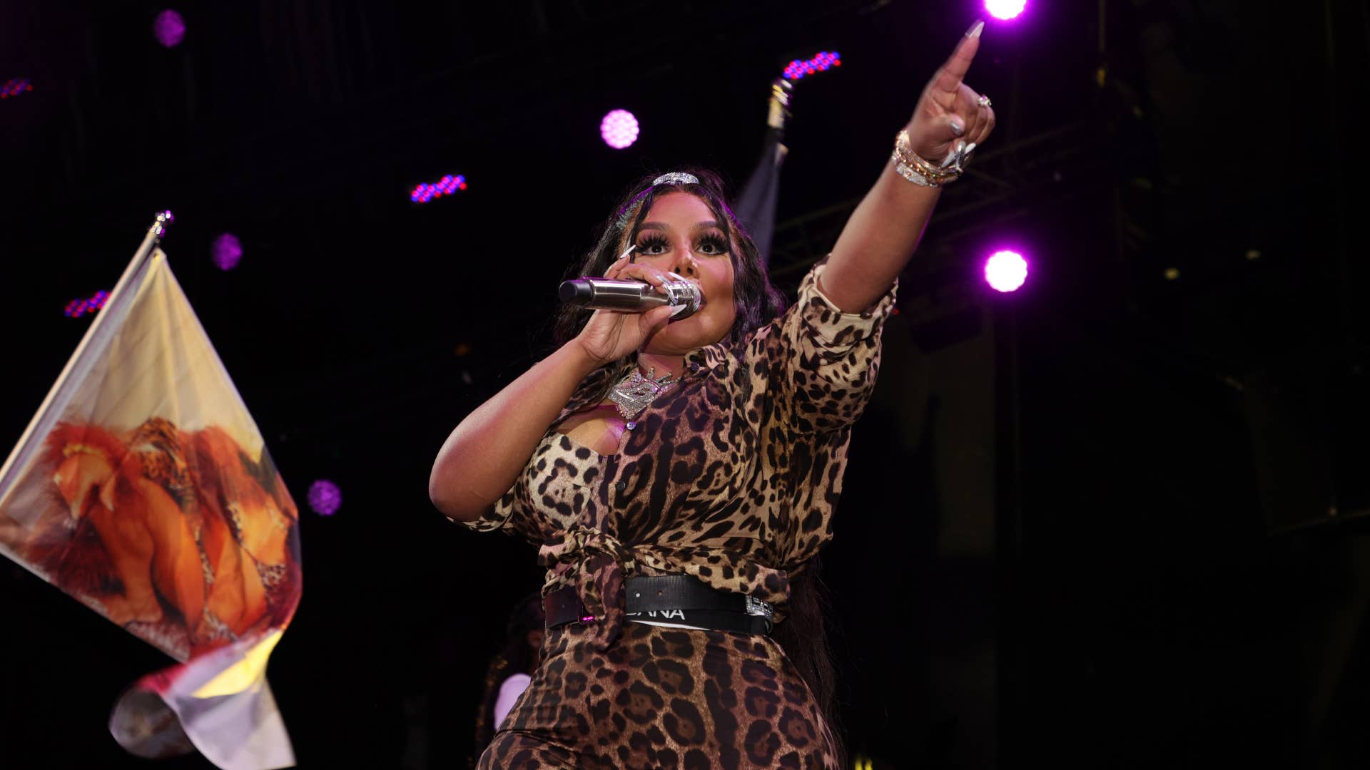 Lil Kim is pictured performing live at an event