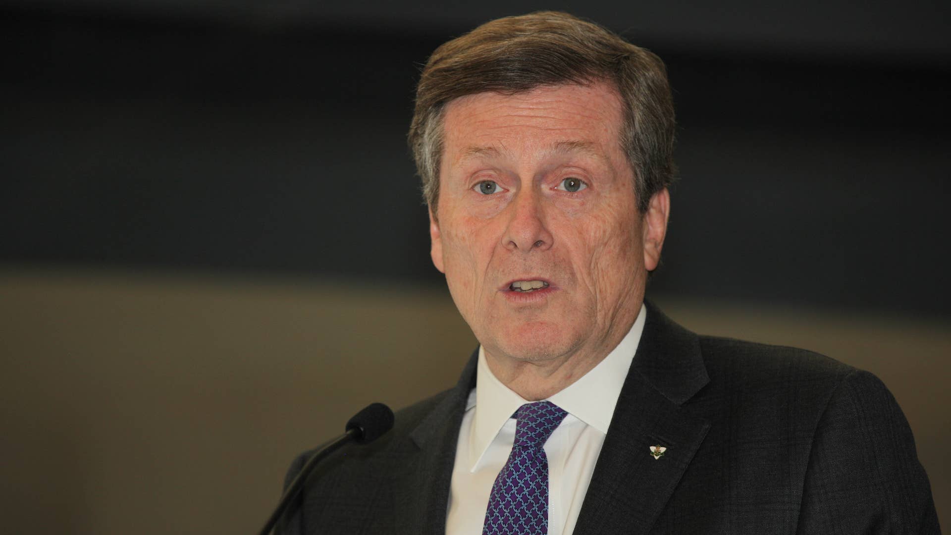 John Tory photographed at speaking engagement