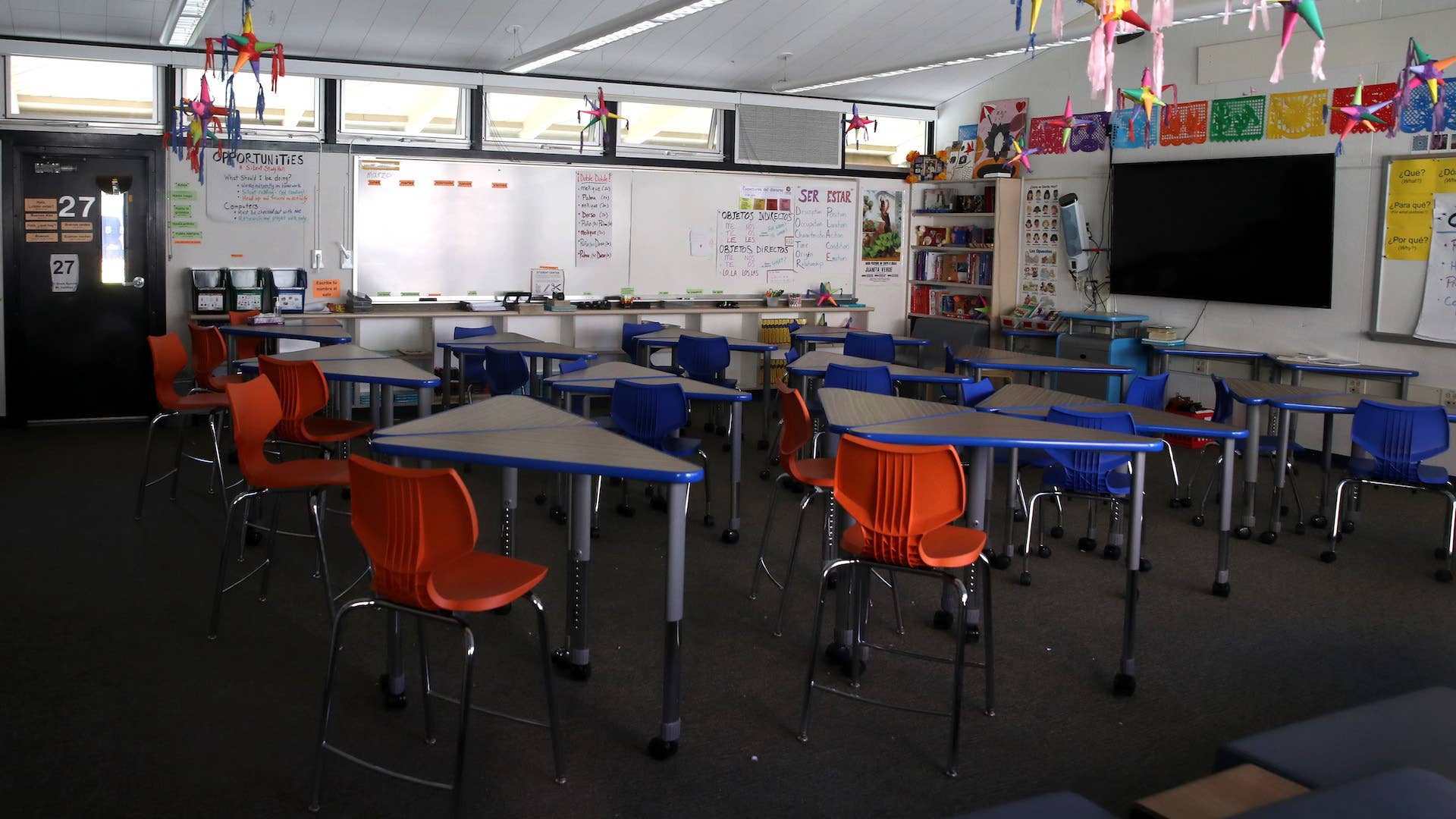 Photograph of inside school classroom