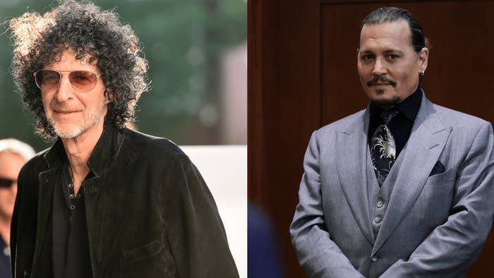 Howard Stern in 2019, Johnny Depp at his April 2022 trial