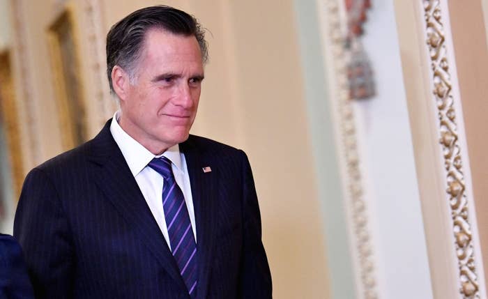 US Senator Mitt Romney (R UT) is seen during a recess