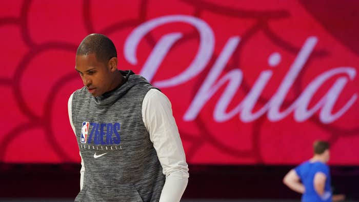 Al Horford looks on before game against the Boston Celtics during Round One of the NBA Playoffs.