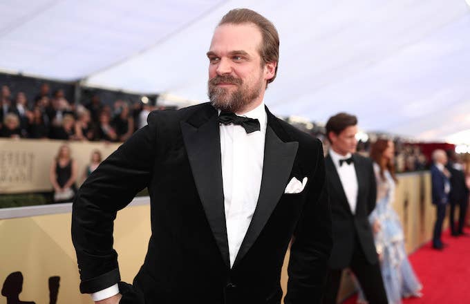 David Harbour attends the 24th Annual Screen Actors Guild Awards.
