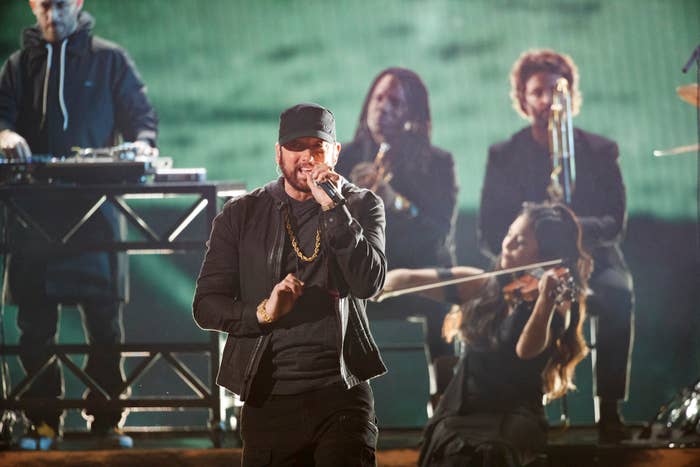 Eminem performs &quot;Lose Yourself&quot; at the 92nd Oscars.