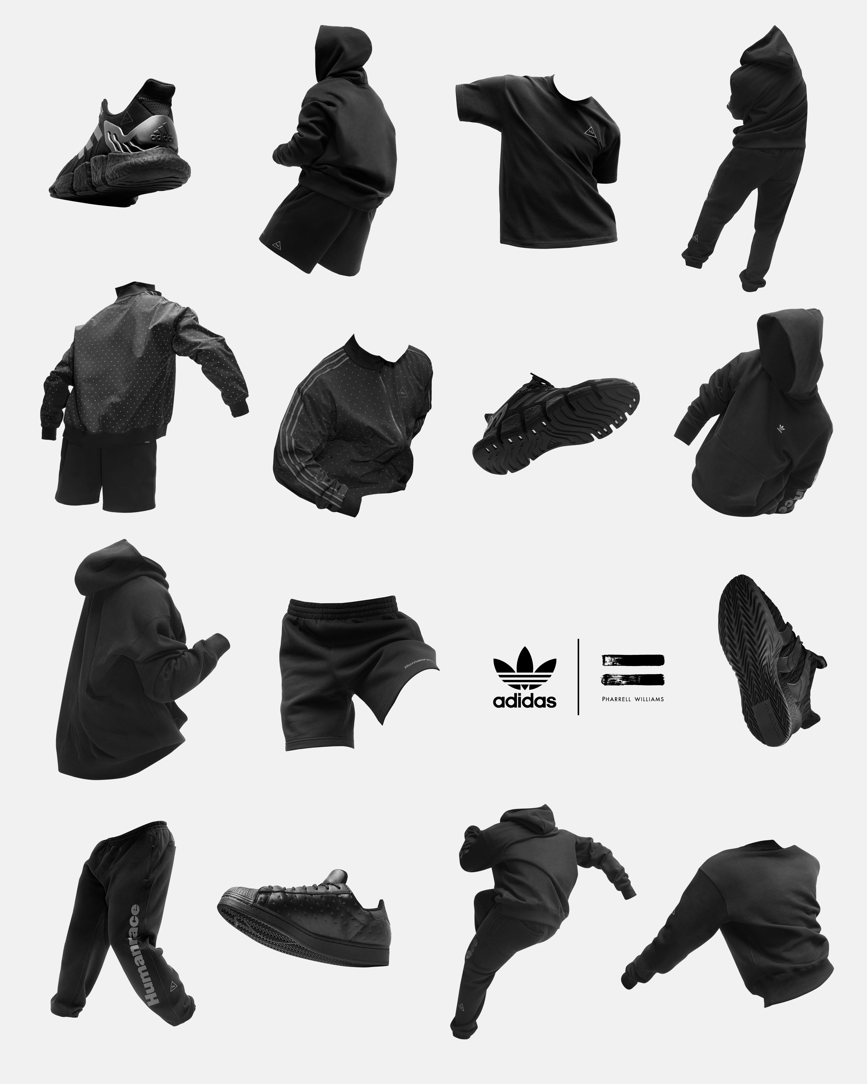 Pharrell x Adidas &#x27;Triple Black&#x27; Collection