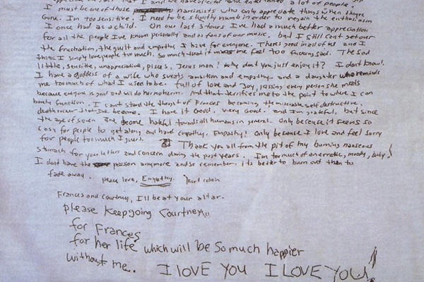  Kurt Cobain Suicide Note
