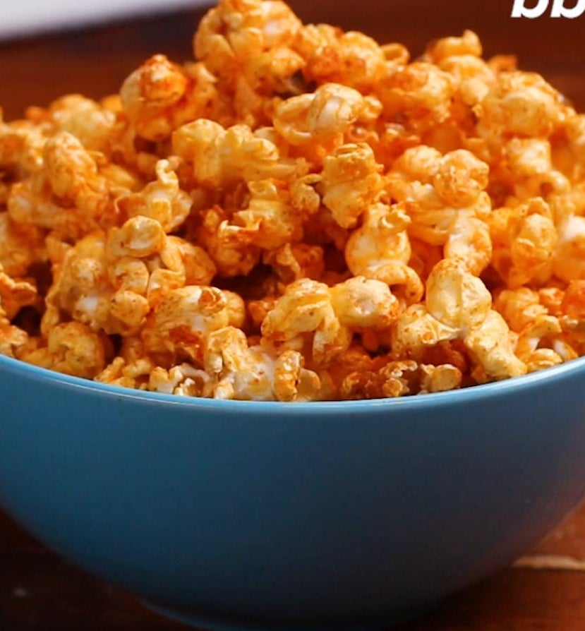 recipes Bowl of popcorn seasoned with BBQ flavoring