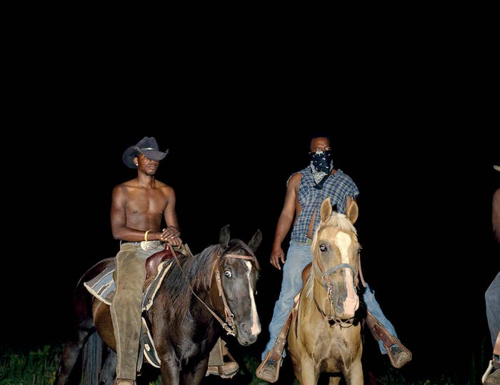 Deana Lawson, &quot;Cowboys,&quot; 2014, inkjet print mounted on Sintra, courtesy the artist and Rhona Hoffman Gallery