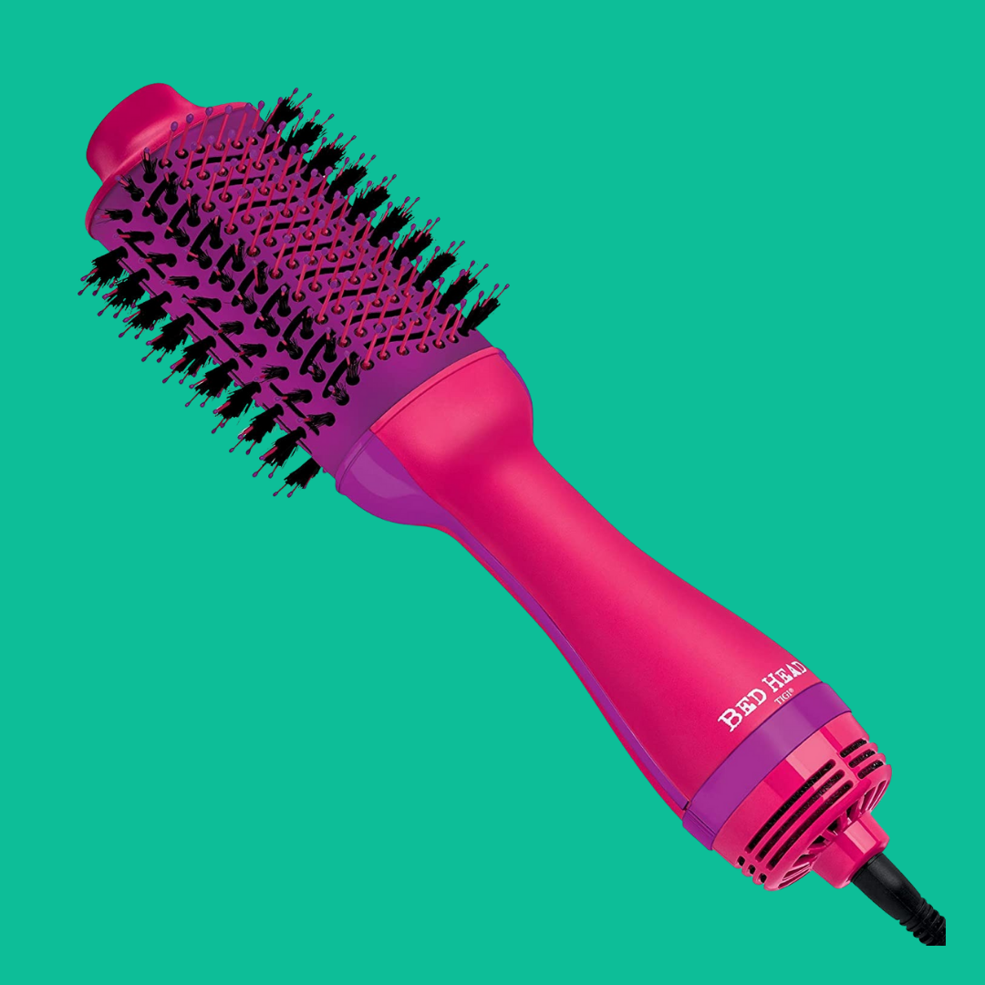Hair dryer brushwood  with a wide   tube  and bristles, designed for styling and smoothing hair