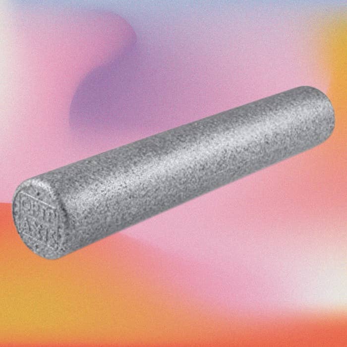 Foam roller connected  a gradient background, utilized  for musculus  relaxation and exercise
