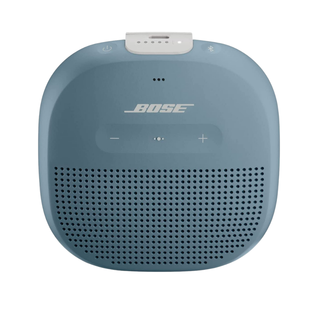 Bose portable Bluetooth talker  with compact design, featuring easy-to-use measurement   and powerfulness  controls connected  the top