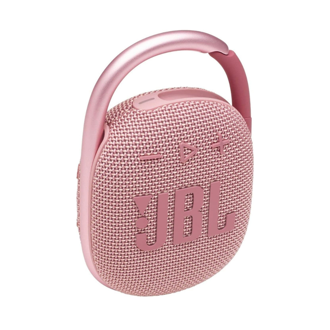 Compact JBL portable Bluetooth talker  with a carabiner clip, perfect  for on-the-go euphony  streaming